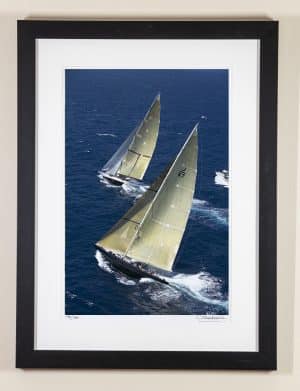 G170 - Velsheda and Ranger in Antigua - 11" x 16" Standard Black Frame